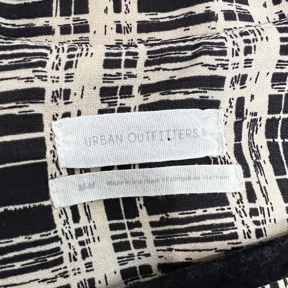 Urban Outfitters Dress Daphne Black Tan Check Midi Wrap High Low Womens - Picture 5 of 9